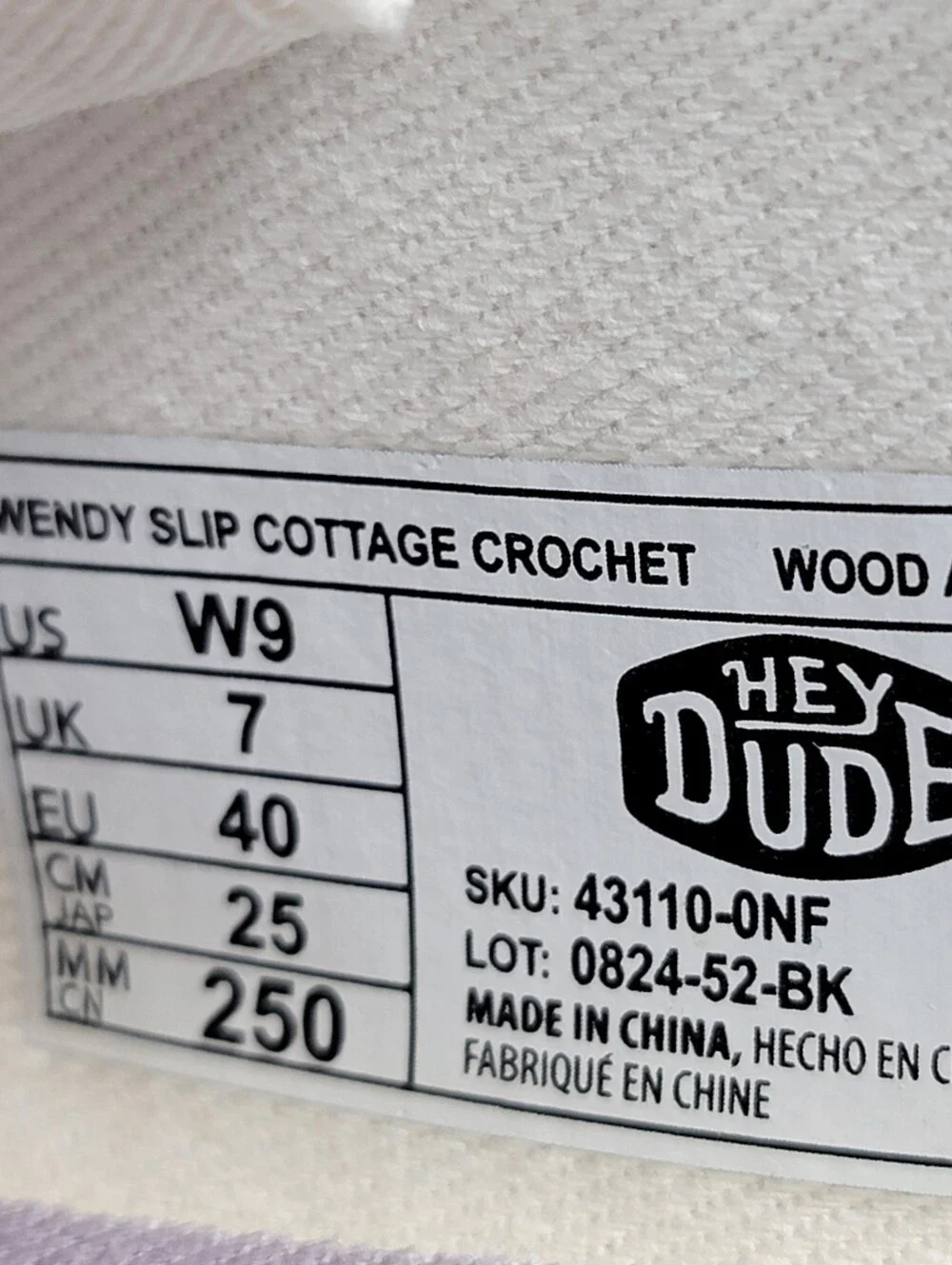 Hey Dude Wendy Crochet Cottage Mule Womens 9 - Picture 9 of 9